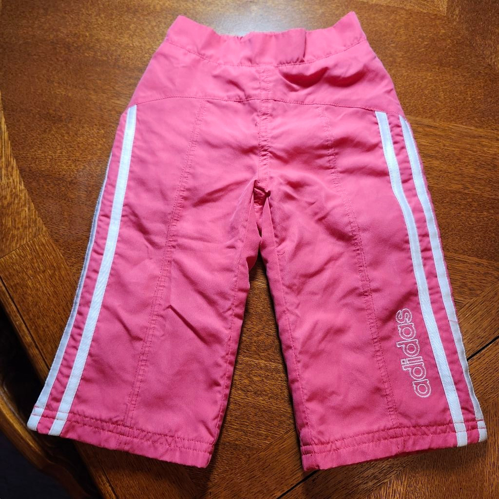 Baby Adidas Pink & White Striped Sweatpants & Joggers 12 Months